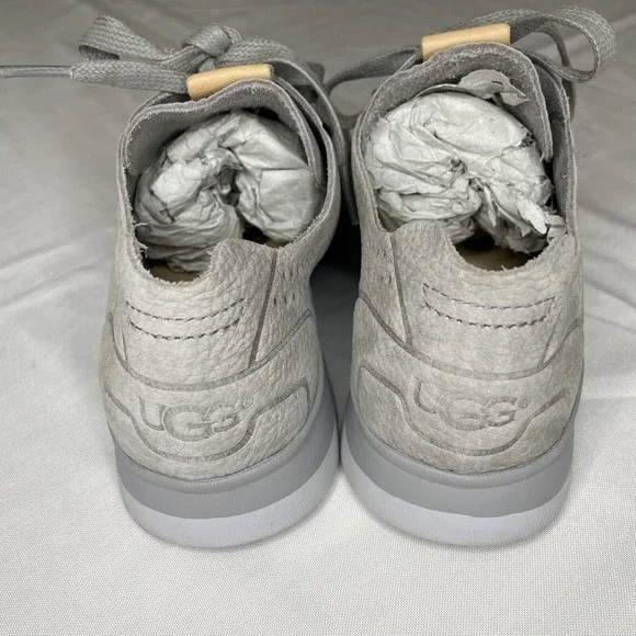 UGG Women's Tye Casual Leather Sneakers Size 6 Gray Treadlite S/N 1016674 - Picture 3 of 8